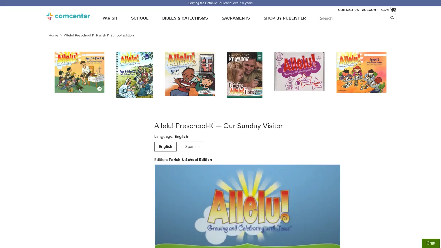 Screenshot of the Allelu! publisher website