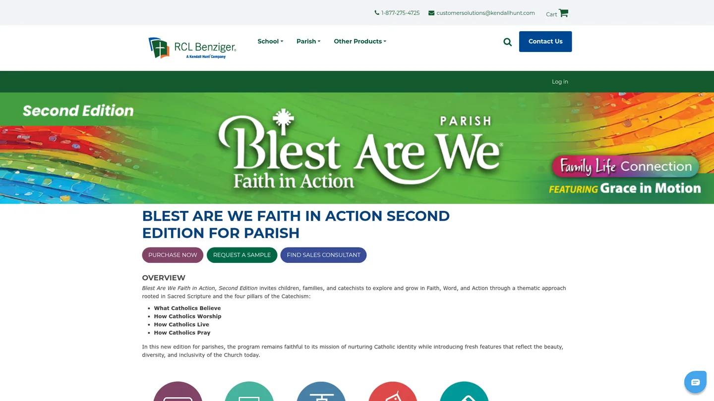 Screenshot of the Blest Are We: Faith in Action publisher website