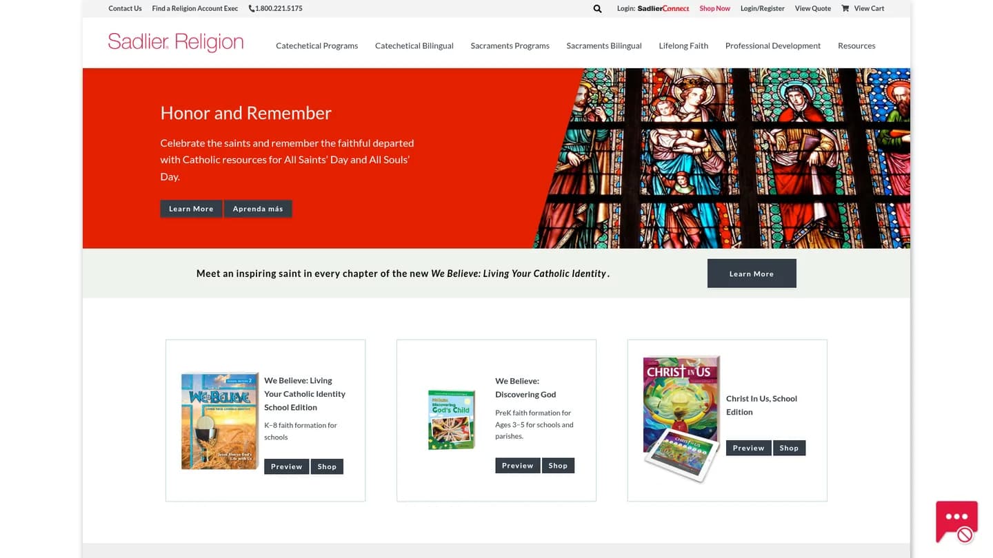 Screenshot of the Celebrate and Remember: Reconciliation and Eucharist publisher website