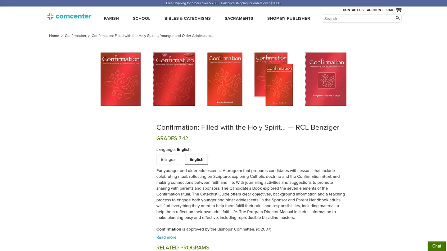 Screenshot of the Filled with the Holy Spirit publisher website