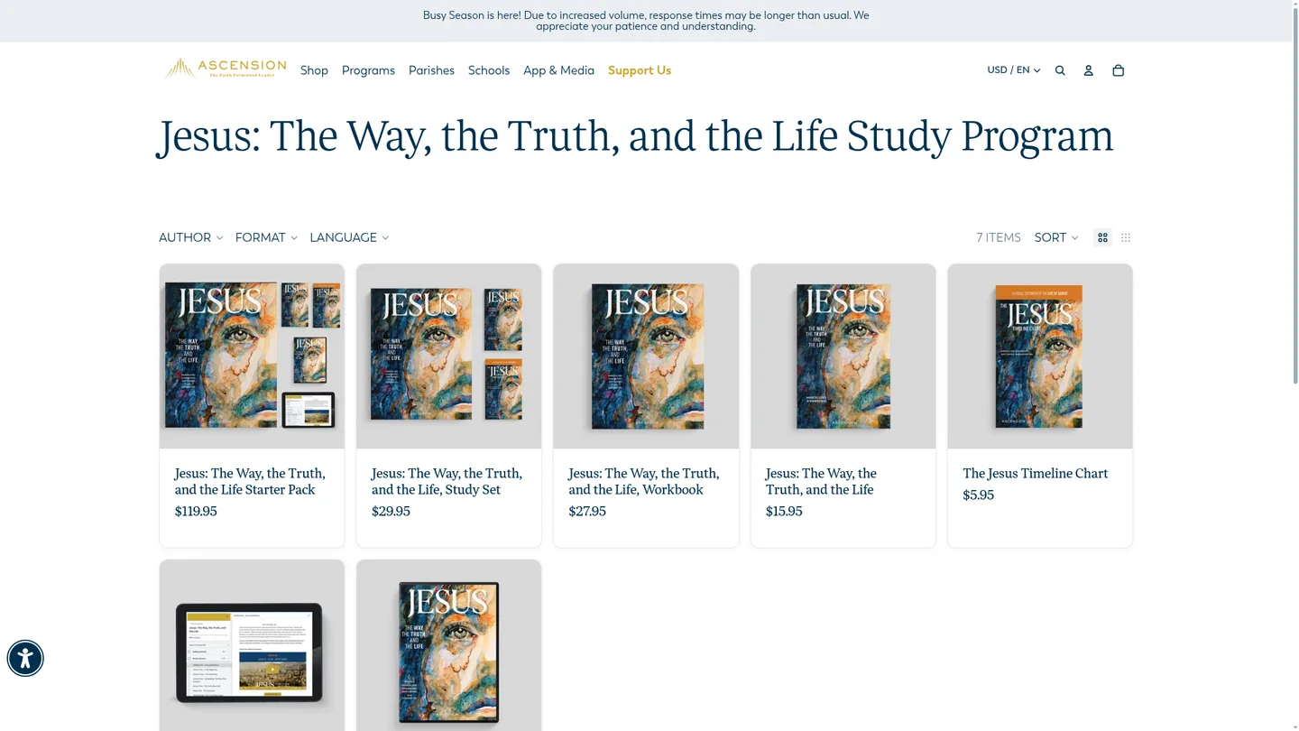 Screenshot of the Jesus: The Way, the Truth, and the Life publisher website