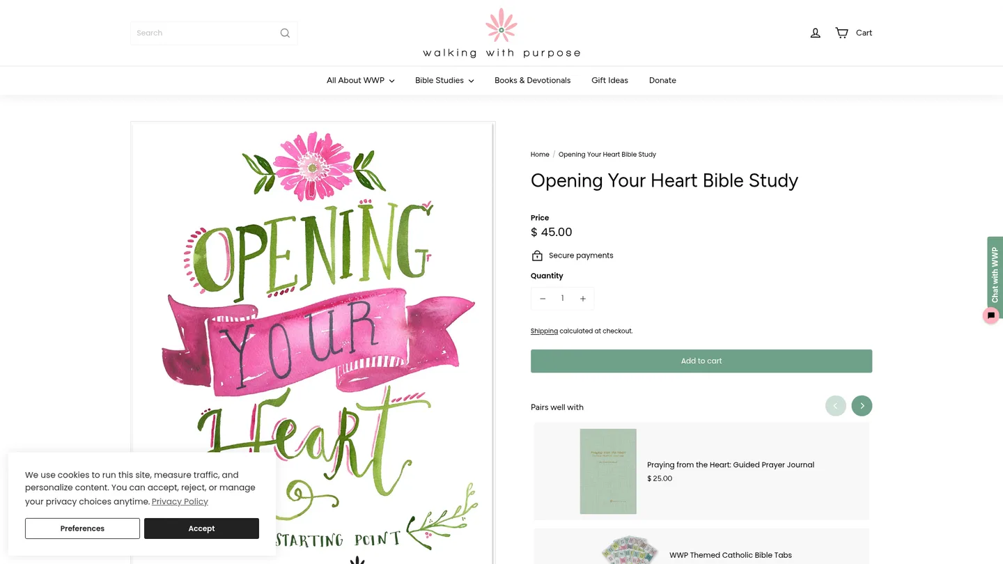 Screenshot of the Opening Your Heart: The Starting Point publisher website