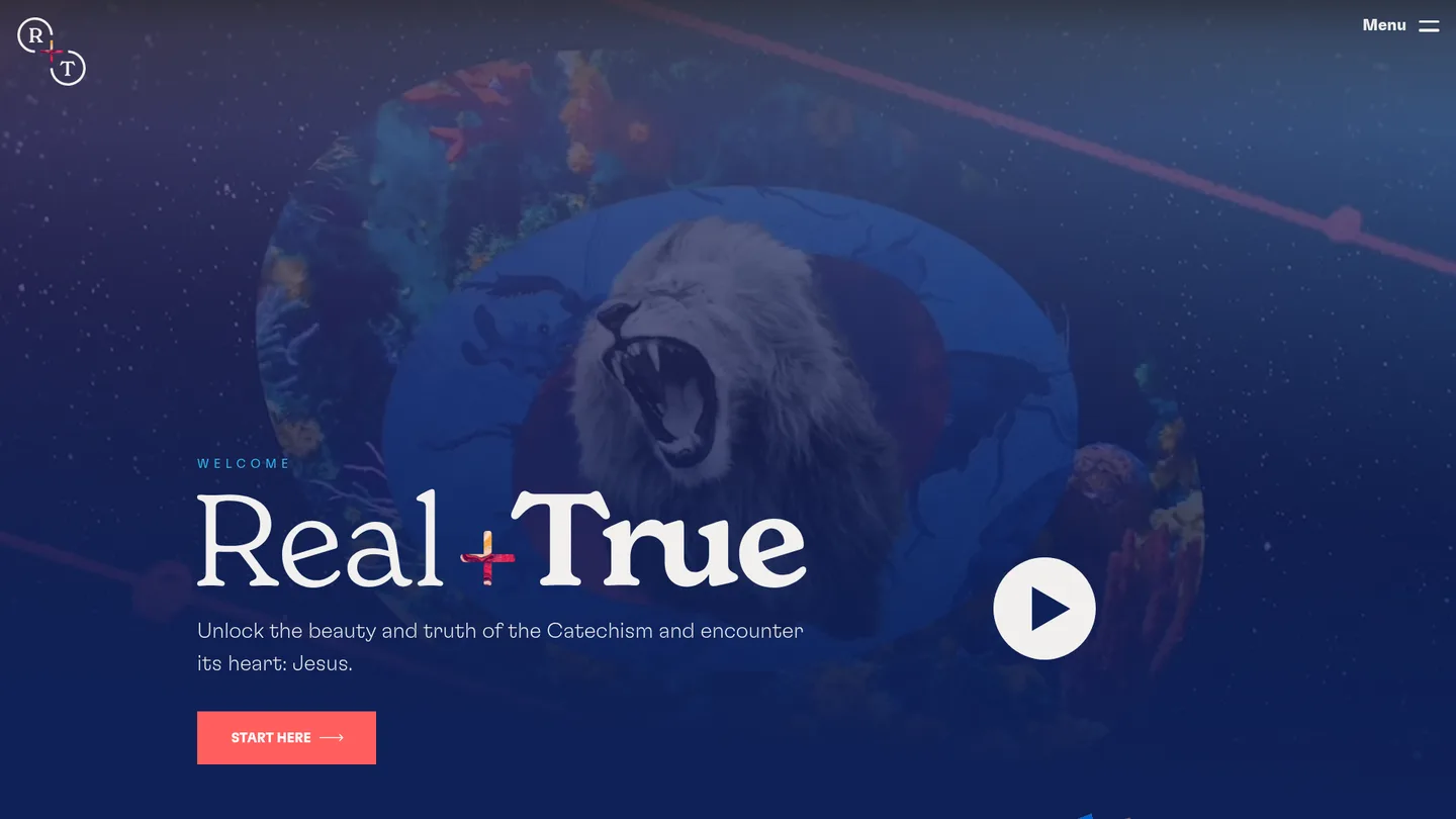 Screenshot of the Real+True publisher website