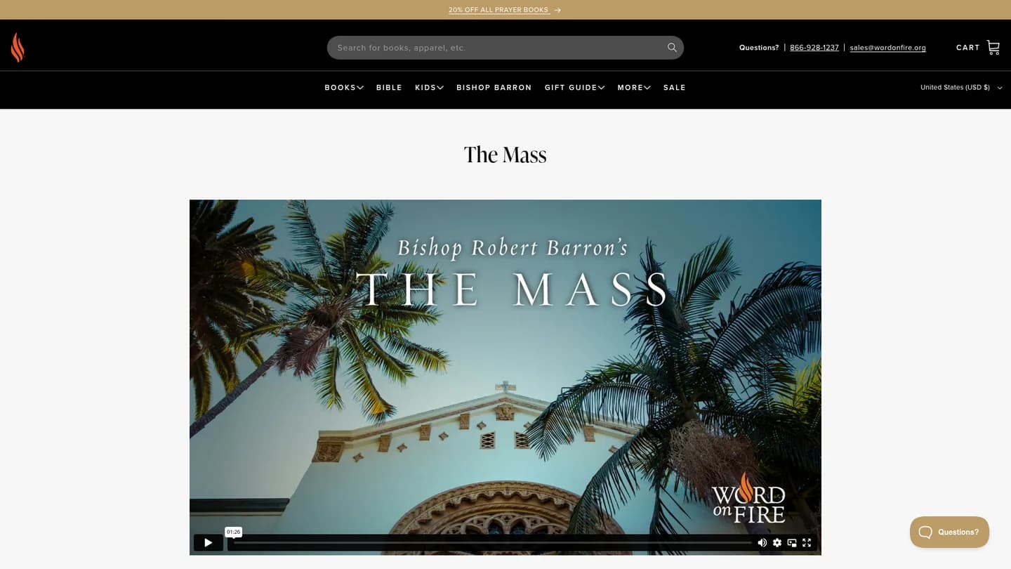 Screenshot of the The Mass (study program) publisher website