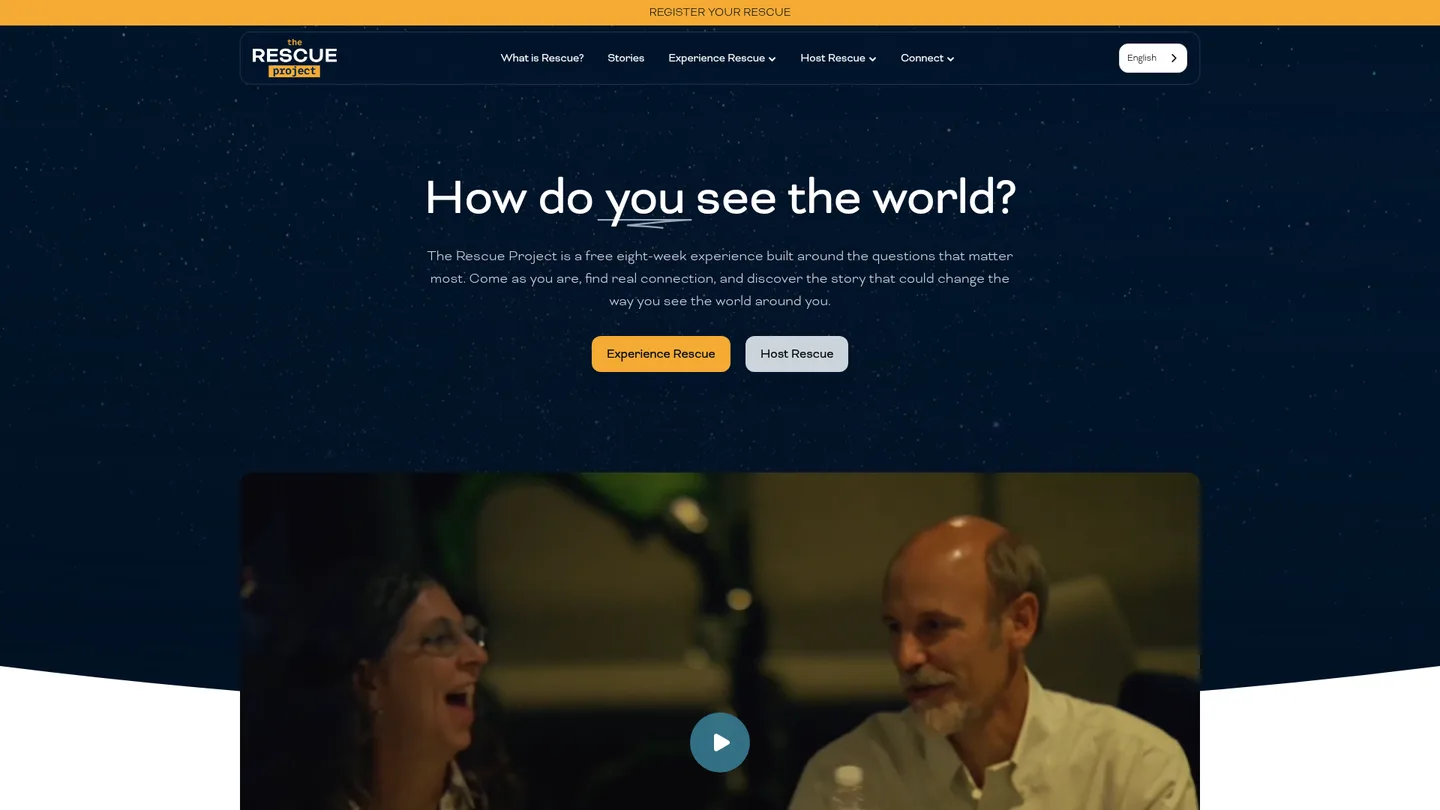 Screenshot of the The Rescue Project publisher website